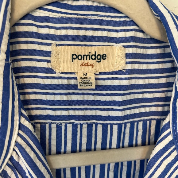 Blue & White Stripped Tie Front Maxi Shirt Dress, Coastal Chic Button Down Dress - Picture 6 of 11